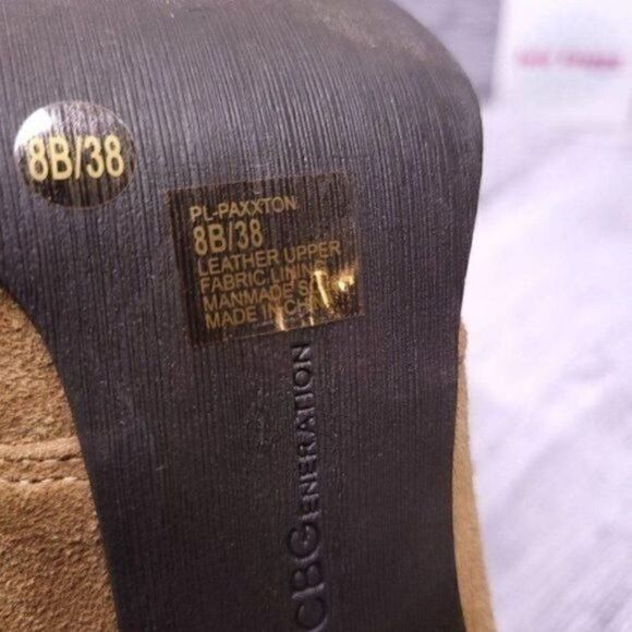 BCBGeneration Paxxton Suede Lace Up Heeled Ankle Boot Camel Brown Women's sz 8 - Picture 7 of 8